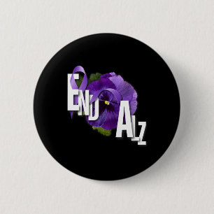 End Heimer Purple Floral Pansy Dementia Heimerheim 6 Cm Round Badge