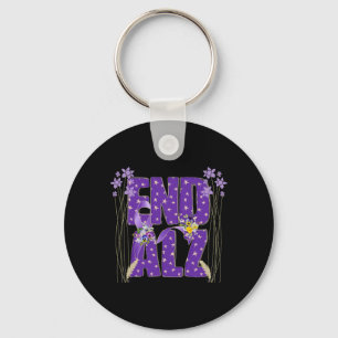 End Heimer Purple Floral Pansy Dementia Heimerheim Key Ring