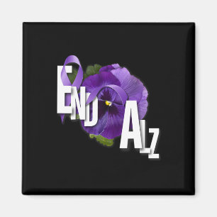 End Heimer Purple Floral Pansy Dementia Heimerheim Magnet