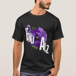 End Heimer Purple Floral Pansy Dementia Heimerheim T-Shirt