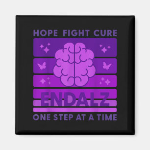 End hope fight brain alzheimer's awareness purple magnet
