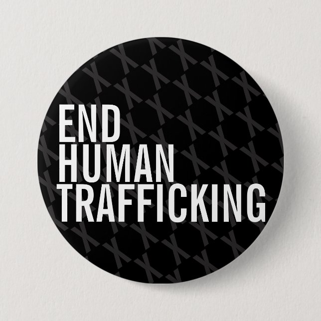 End Human Trafficking 7.5 Cm Round Badge (Front)