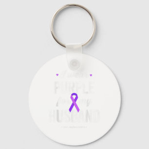 End I Wear Purple For My Husband, Heimers Awarenes Key Ring