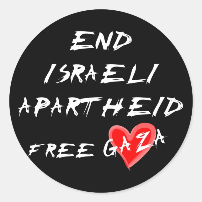 End Israeli Apartheid Free Gaza Classic Round Sticker (Front)
