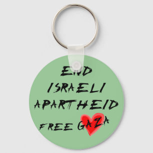 End Israeli Apartheid Free Gaza Key Ring