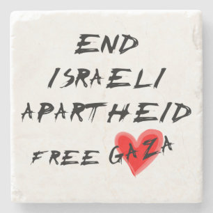 End Israeli Apartheid Free Gaza Stone Coaster
