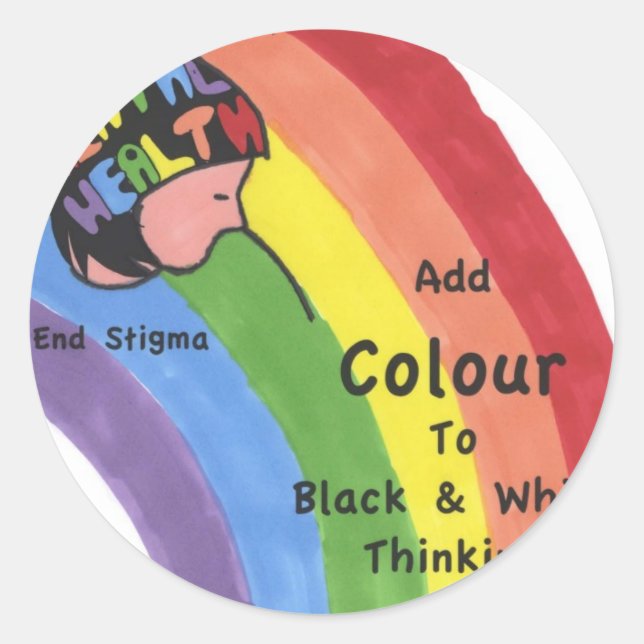 End Mental Health Stigma Classic Round Sticker (Front)