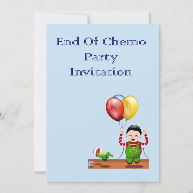 End of Chemo Party Invitation for chemo patient (Front)