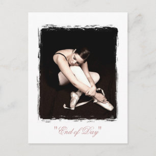 End of Day Sleeping Ballerina White Postcard