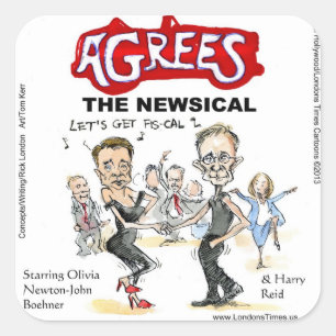 End Of Fiscal Cliff Funny Gifts Cards & Tees Square Sticker