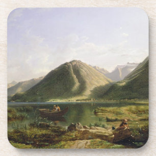 End of Lake Geneva, 1835 (oil on canvas) Coaster