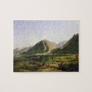 End of Lake Geneva, 1835 (oil on canvas) Jigsaw Puzzle