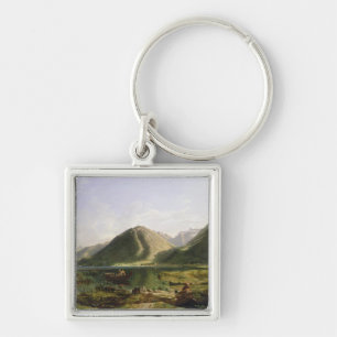 End of Lake Geneva, 1835 (oil on canvas) Key Ring