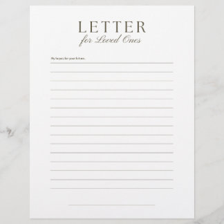 End-of-Life Letter to Loved Ones Custom Letterhead