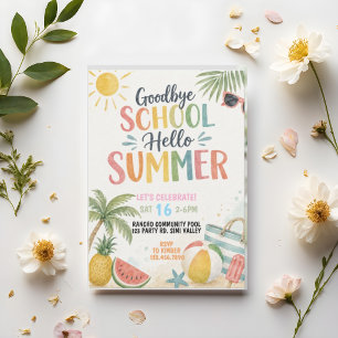 End of school party, Hello summer Invitation