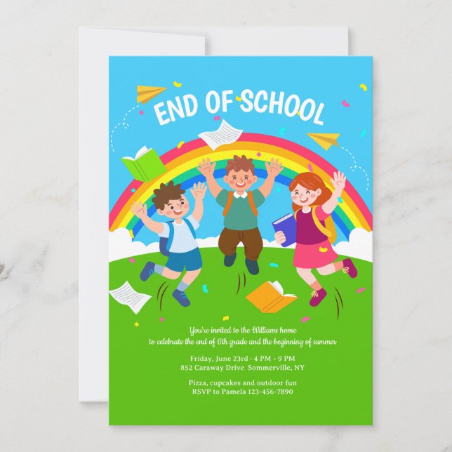 End of School Party Invitation (Front)