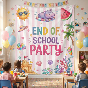 End Of School Party Stripes Tapestry