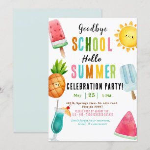 End of School year Summer Party Invitation