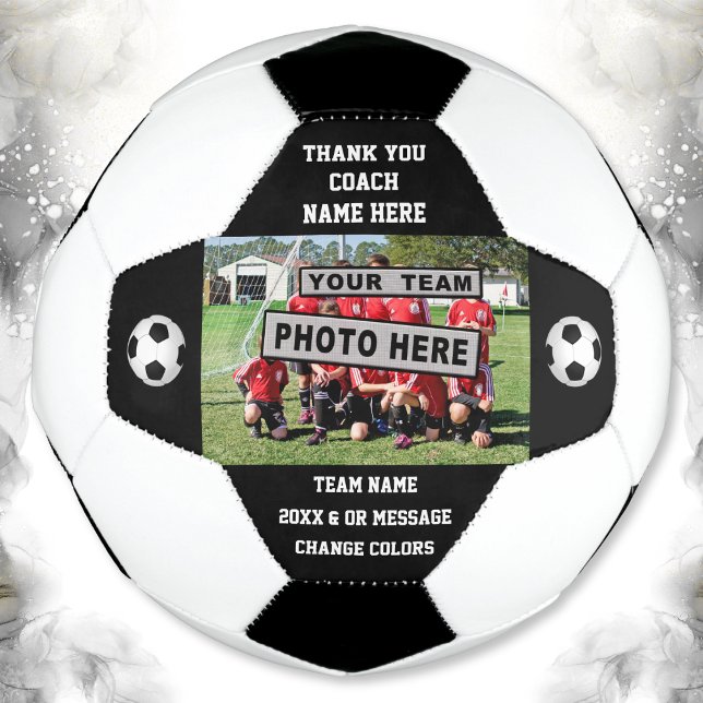 End of Season Gift Ideas for Soccer Coach, Custom Ball (Best gifts for soccer coaches. Personalized Soccer Ball. Personalized soccer coach gifts. Black.)