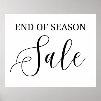 End of Season Sale Sign, Retail Boutique Sale Poster