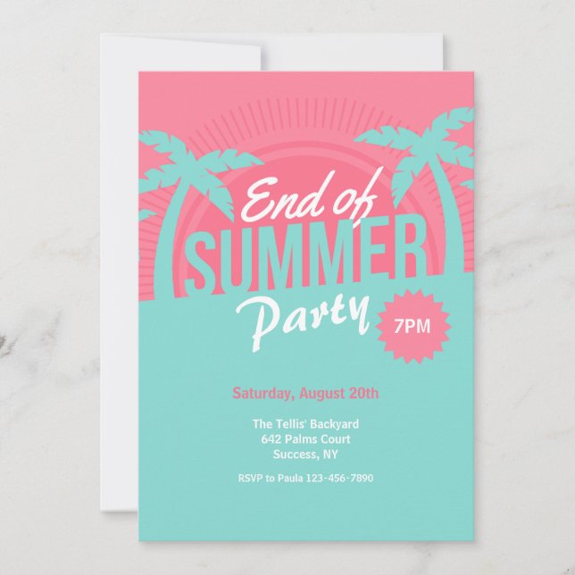 End of Summer Party Invitation (Front)