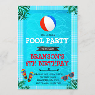 End of summer pool party invitation