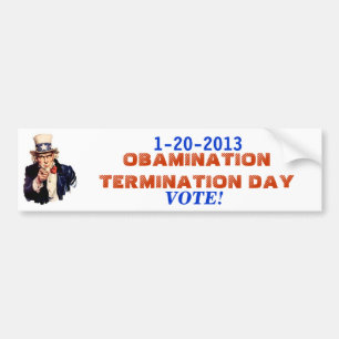 End of the OBAMINATION 1-20-13 Bumper Sticker