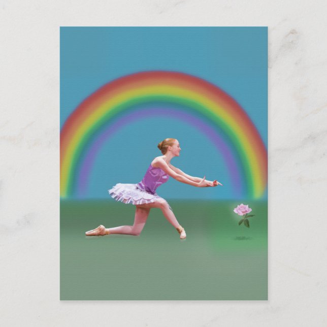 End of the Rainbow Ballerina Postcard (Front)