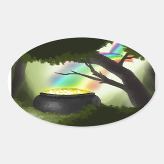 End of the Rainbow Oval Sticker