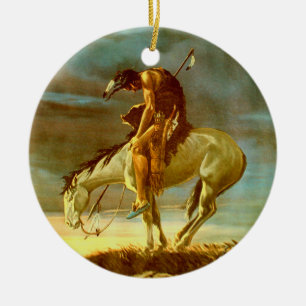 END OF THE TRAIL CERAMIC ORNAMENT