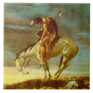 END OF THE TRAIL CERAMIC TILE