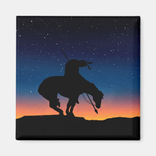 End of the Trail Silhouette Square Magnet