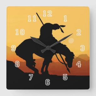 End of the Trail Silhouette Wall Clock