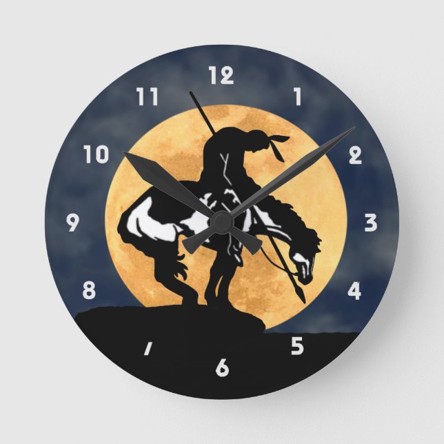 End of the Trail Silhouette Wall Clock (Front)
