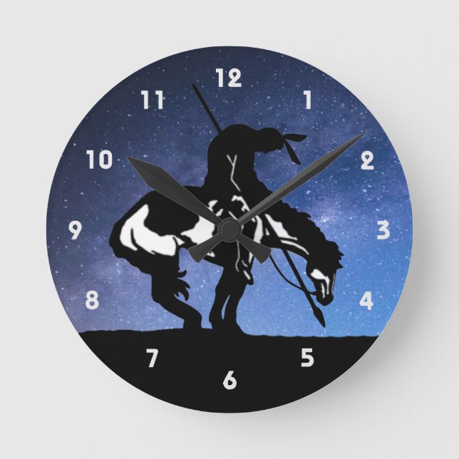 End of the Trail Silhouette Wall Clock (Front)