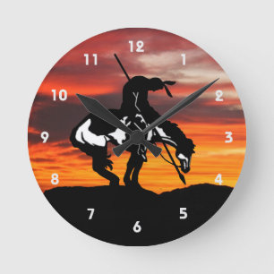 End of the Trail Silhouette Wall Clock