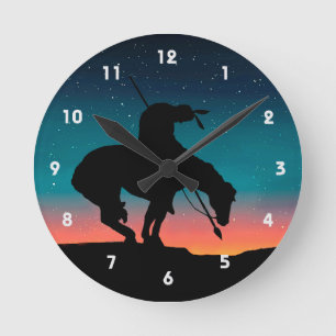 End of the Trail Silhouette Wall Clock