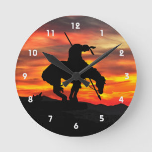 End of the Trail Silhouette Wall Clock