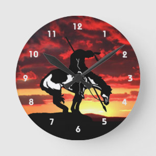 End of the Trail Silhouette Wall Clock