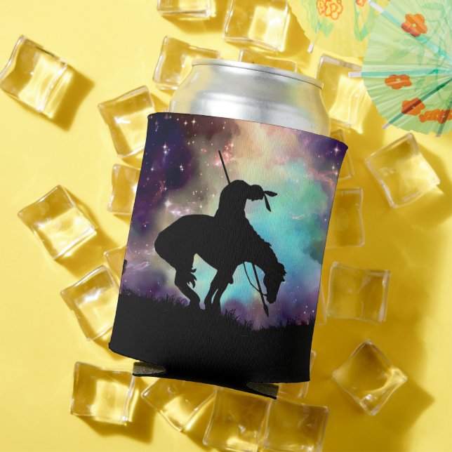 End of the Trail Silhouette With Night Sky Can Cooler (In Situ Summer)