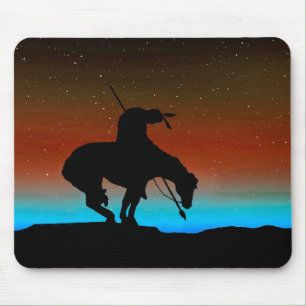 End of the Trail Silhouette With Night Sky Mouse Pad