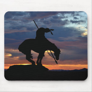 End of the Trail Silhouette With Sunset Mouse Pad