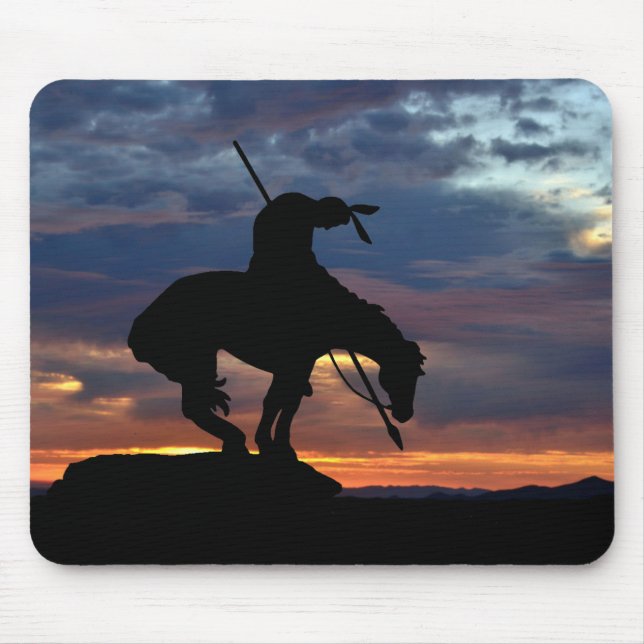 End of the Trail Silhouette With Sunset Mouse Pad (Front)