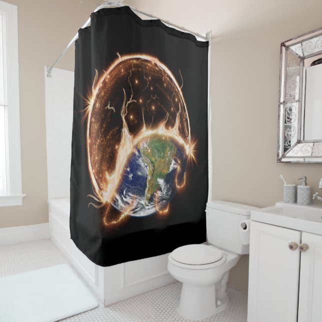 End of the world Shower curtain. Shower Curtain (In Situ)