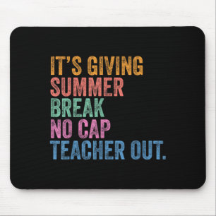 End of The Year School Out Summer Break Cap Mouse Pad