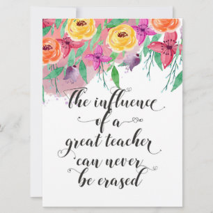 End of the year teacher gift Happy teacher's day Card