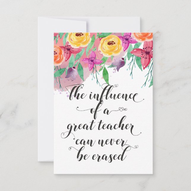 End of the year teacher gift Happy teacher's day Thank You Card (Front)