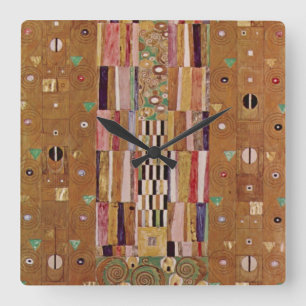 End of Wall, Stoclet Frieze by Gustav Klimt Square Wall Clock