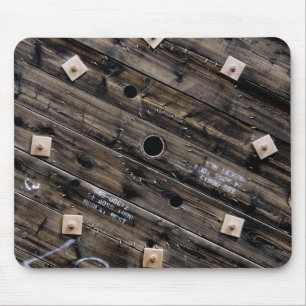 End of Wooden Industrial Wire Spool Mouse Pad