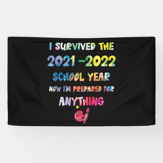 End Of Year School Survivor Colourful 2021 2022 Banner (Horizontal)